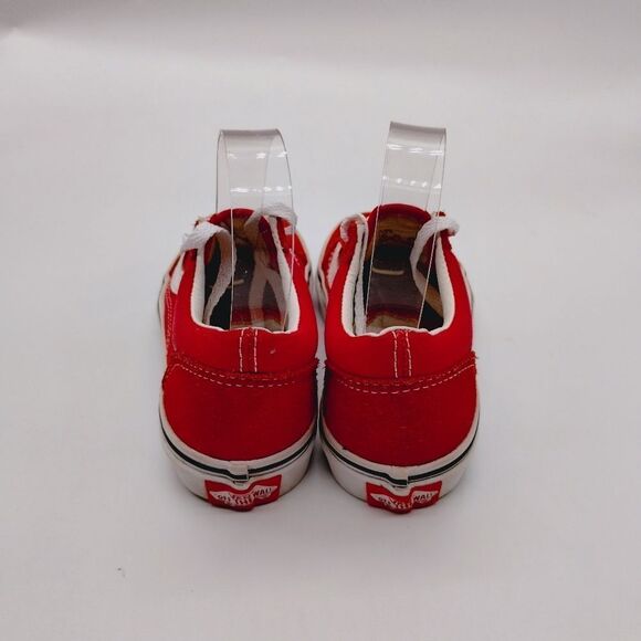 Vans Old Skool Skateboard Sneakers Kids Size 12.5 Red White Casual Shoes - Picture 5 of 8